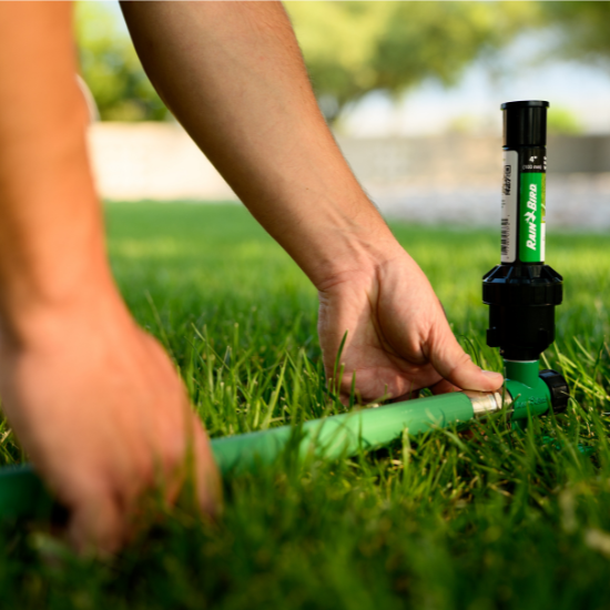 Rain Bird 32SA Rotor Sprinkler on a Spike with hands