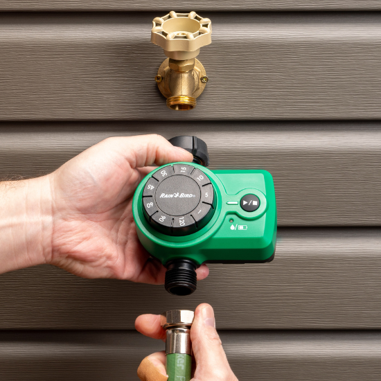 connecting the simple-set hose end timer to spigot and hose