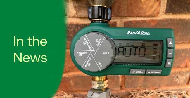 Premium Hose End Timer with title In the News